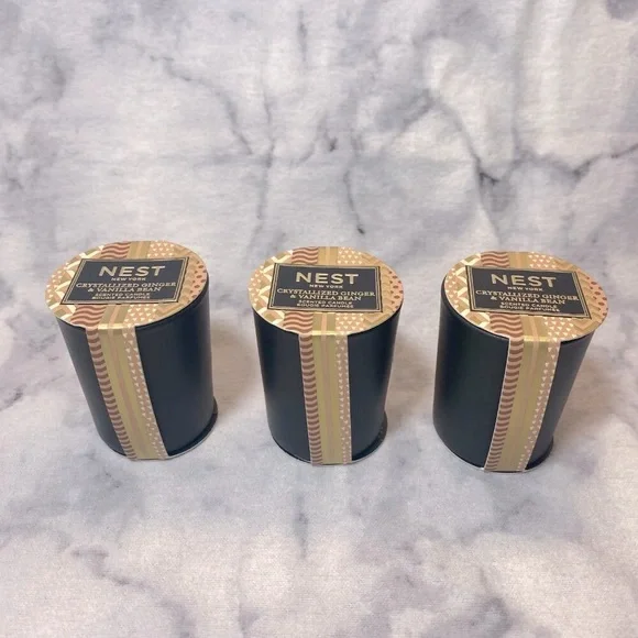NEST Crystallized Ginger Vanilla Bean Candle Set,Travel 3x27g,0.95oz-3pc-BOX-NEW - Picture 2 of 10
